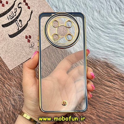 قاب گوشی Huawei Nova Y90 هوآوی طرح الکتروپلیتینگ ژله ای شفاف محافظ لنز دار سرمه ای کد 23