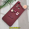 قاب گوشی Redmi 12C - Poco C55 - Redmi 11A شیائومی طرح سیلیکونی ژله ای سه بعدی برجسته عروسکی محافظ لنز دار پام پام زرشکی کد 517