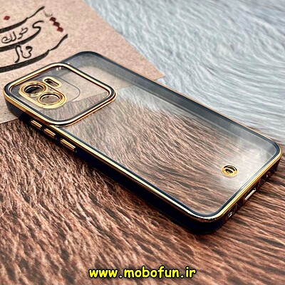 قاب گوشی Redmi A1 - Redmi A2 شیائومی طرح الکتروپلیتینگ ژله ای شفاف اورجینال محافظ لنز دار سرمه ای کد 88