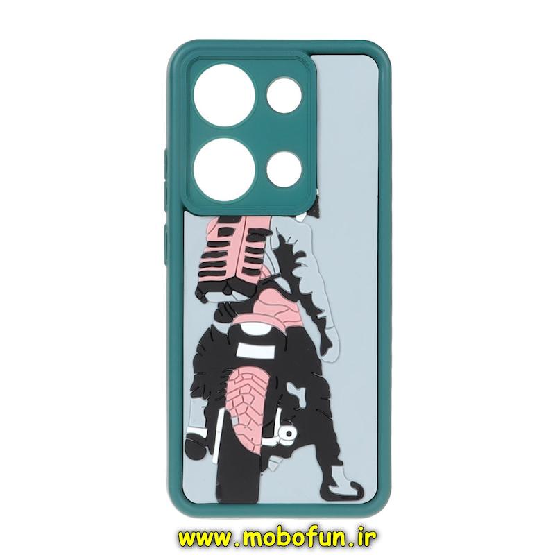 قاب گوشی Redmi Note 13 Pro 4G / Poco M6 Pro 4G شیائومی سیلیکونی برجسته سه بعدی Solid فانتزی محافظ لنزدار طرح موتور سوار کد 137