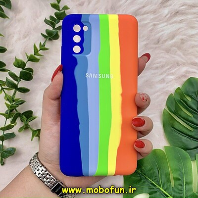 قاب گوشی Galaxy A02S - Galaxy A03S سامسونگ سیلیکونی اورجینال رنگین کمانی پاک کنی درجه یک زیربسته محافظ لنز دار کد 443