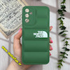 قاب گوشی Galaxy A14 4G - Galaxy A14 5G سامسونگ سیلیکون ژله ای طرح THE NORTH FACE پافر PC زیر بسته محافظ لنز دار سبز تیره کد 963