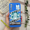 قاب گوشی Galaxy A14 4G - Galaxy A14 5G سامسونگ سیلیکون ژله ای طرح استارباکس STARBUCKS پافر PC زیر بسته محافظ لنز دار آبی کاربنی کد 975