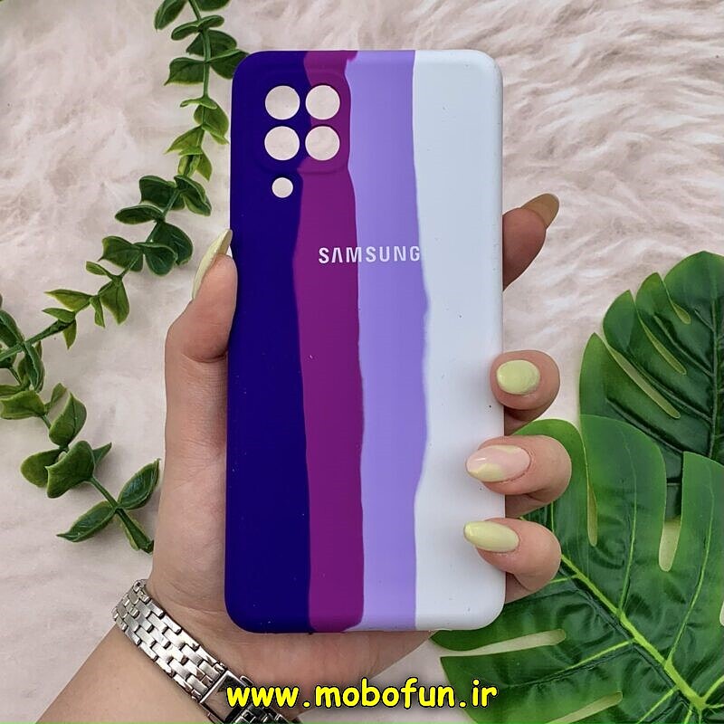 قاب گوشی Galaxy A22 4G - Galaxy M32 4G سامسونگ سیلیکونی اورجینال آبرنگی رنگین کمانی پاک کنی درجه یک زیربسته محافظ لنز دار کد 817