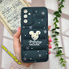 قاب گوشی Galaxy A34 سامسونگ سیلیکون ژله ای طرح میکی موس پافر PC زیر بسته محافظ لنز دار مشکی کد 735