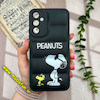 قاب گوشی Galaxy A34 سامسونگ سیلیکون ژله ای طرح سگ PEANUTS پافر PC زیر بسته محافظ لنز دار مشکی کد 736