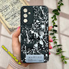 قاب گوشی Galaxy A34 سامسونگ سیلیکون ژله ای طرح آبرنگی پافر PC زیر بسته محافظ لنز دار مشکی کد 737