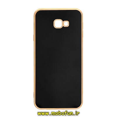 قاب گوشی Galaxy J4 Plus سامسونگ طرح ژله ای مای کیس گلد لاین دور طلایی محافظ لنز دار مشکی کد 129