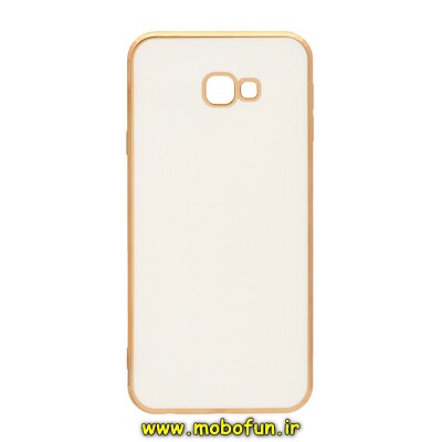 قاب گوشی Galaxy J4 Plus سامسونگ طرح ژله ای مای کیس گلد لاین دور طلایی محافظ لنز دار سفید کد 130