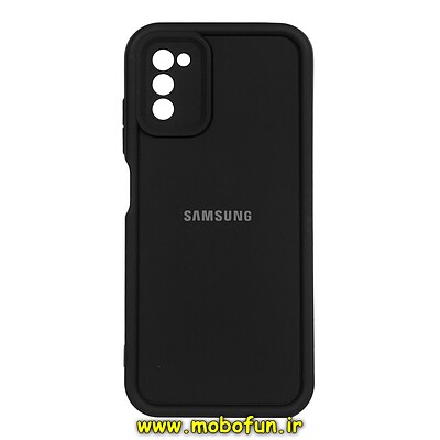 قاب گوشی Galaxy A02S - Galaxy A03S سامسونگ طرح سیلیکونی Solid محافظ لنزدار مشکی کد 446