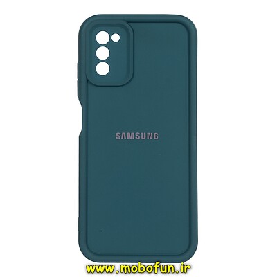 قاب گوشی Galaxy A02S - Galaxy A03S سامسونگ طرح سیلیکونی Solid محافظ لنزدار سبز تیره کد 449