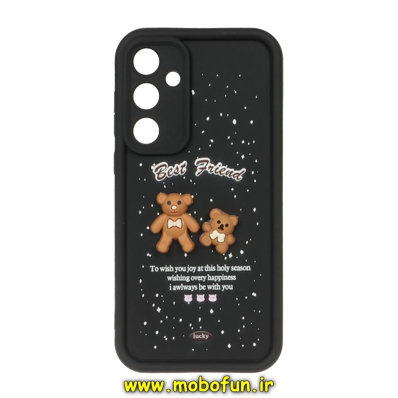 قاب گوشی Galaxy A35 سامسونگ طرح سیلیکونی Solid عروسکی برجسته محافظ لنزدار طرح CUTE مشکی کد 160