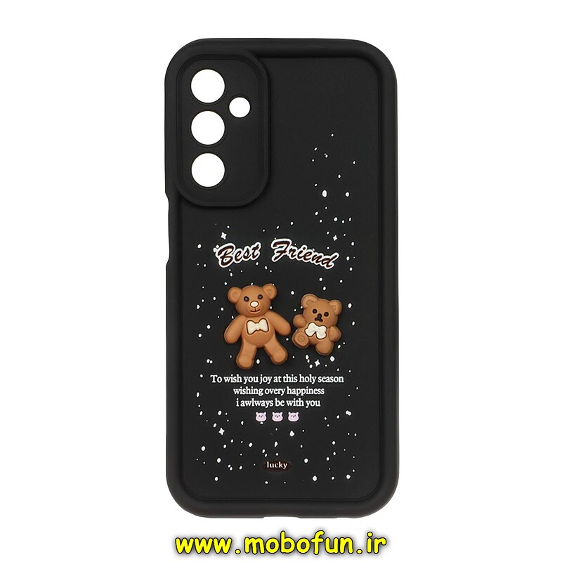 قاب گوشی Galaxy M34 سامسونگ طرح سیلیکونی Solid عروسکی برجسته محافظ لنزدار طرح CUTE مشکی کد 21