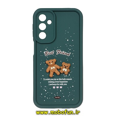 قاب گوشی Galaxy M34 سامسونگ طرح سیلیکونی Solid عروسکی برجسته محافظ لنزدار طرح CUTE سبز تیره کد 23