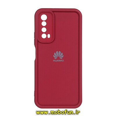 قاب گوشی Huawei Y7A هوآوی طرح سیلیکونی Solid محافظ لنزدار زرشکی کد 98