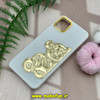 قاب گوشی Galaxy A04 - Galaxy M13 5G سامسونگ سیلیکونی ژله ای سه بعدی برجسته گلد لاین طرح خرس تدی سفید کد 369