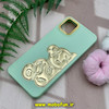 قاب گوشی Galaxy A04 - Galaxy M13 5G سامسونگ سیلیکونی ژله ای سه بعدی برجسته گلد لاین طرح خرس تدی سبز پاستلی کد 373