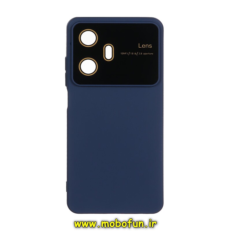 قاب گوشی Realme C55 ریلمی سیلیکونی Camera Lens زیر بسته محافظ لنز دار سرمه ای کد 7