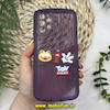 قاب گوشی Galaxy A13 4G سامسونگ طرح ژله ای شفاف بالشتی سه بعدی عروسکی محافظ لنز دار بنفش کد 1013