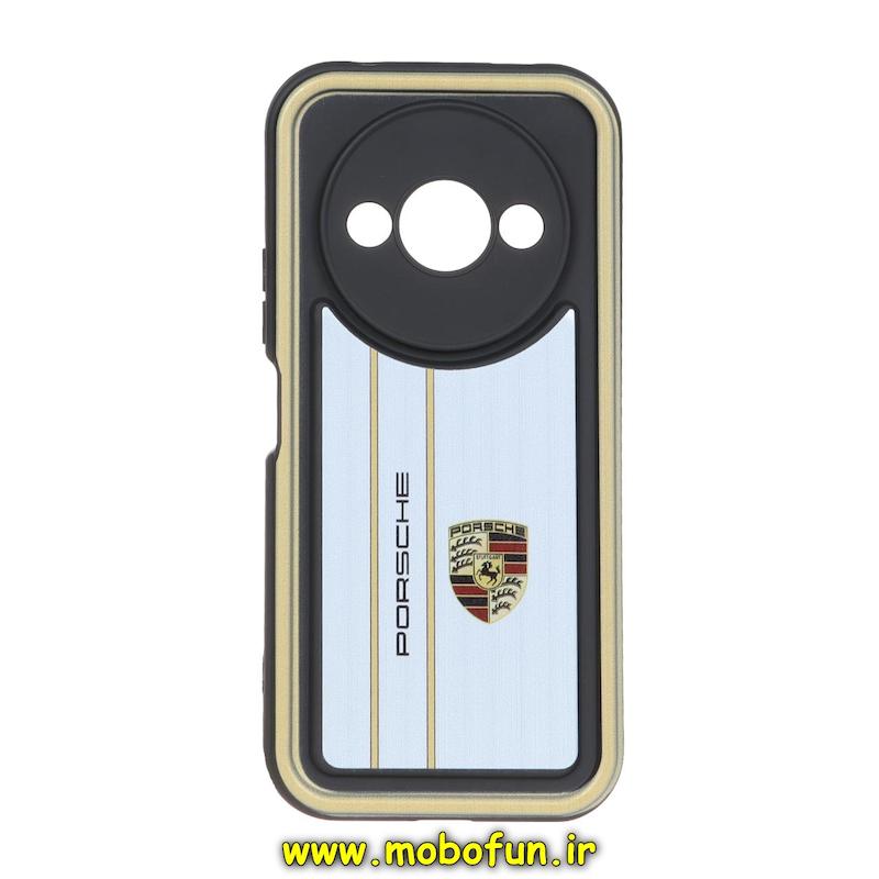 قاب گوشی Redmi A3 شیائومی طرح سیلیکونی Solid فانتزی محافظ لنزدار طرح پورشه مشکی کد 52