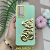 قاب گوشی Galaxy A23 سامسونگ سیلیکونی ژله ای سه بعدی برجسته گلد لاین طرح خرس تدی سبز پاستلی کد 617