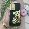 قاب گوشی Galaxy A23 سامسونگ سیلیکونی ژله ای سه بعدی برجسته گلد لاین طرح خرس تدی مشکی کد 618