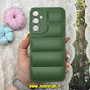 قاب گوشی Galaxy A25 سامسونگ سیلیکون ژله ای  پافر PC زیر بسته محافظ لنز دار سبز کد 271