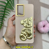 قاب گوشی Galaxy A32 4G سامسونگ سیلیکونی ژله ای سه بعدی برجسته گلد لاین طرح خرس تدی کرم کد 1314