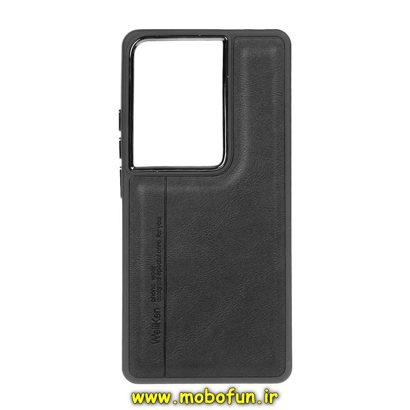 قاب گوشی Redmi Note 13 Pro 4G / Poco M6 Pro 4G / Redmi Note 14S شیائومی طرح چرمی کلاسیک HARD متال کیس Wellken مشکی کد 263