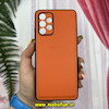 قاب گوشی Galaxy A32 4G سامسونگ اورجینال چرمی Leather Case لدر کیس Q Series نارنجی کد 1343