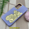 قاب گوشی Galaxy A34 سامسونگ سیلیکونی ژله ای سه بعدی برجسته گلد لاین طرح خرس تدی بنفش کد 750