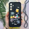 قاب گوشی Galaxy A35 سامسونگ طرح سیلیکونی Solid عروسکی برجسته محافظ لنزدار طرح خانواده باب اسفنجی مشکی کد 175