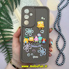 قاب گوشی Galaxy A35 سامسونگ طرح سیلیکونی Solid عروسکی برجسته محافظ لنزدار طرح خانواده باب اسفنجی قهوه ای کد 176