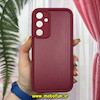 قاب گوشی Galaxy A35 سامسونگ طرح سیلیکونی Solid چرمی کبریتی محافظ لنزدار قرمز کد 182