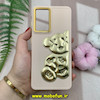 قاب گوشی Galaxy A52 4G - Galaxy A52 5G - Galaxy A52S سامسونگ سیلیکونی ژله ای سه بعدی برجسته گلد لاین طرح خرس تدی کرم کد 1430