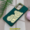 قاب گوشی Galaxy A53 سامسونگ سیلیکونی ژله ای سه بعدی برجسته گلد لاین طرح خرس تدی سبز کد 962