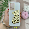 قاب گوشی Galaxy A53 سامسونگ سیلیکونی ژله ای سه بعدی برجسته گلد لاین طرح خرس تدی سفید کد 964