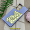 قاب گوشی Galaxy A53 سامسونگ سیلیکونی ژله ای سه بعدی برجسته گلد لاین طرح خرس تدی بنفش کد 965