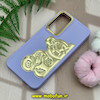 قاب گوشی Galaxy A54 سامسونگ سیلیکونی ژله ای سه بعدی برجسته گلد لاین طرح خرس تدی بنفش کد 1051