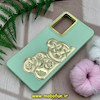 قاب گوشی Galaxy A73 سامسونگ سیلیکونی ژله ای سه بعدی برجسته گلد لاین طرح خرس تدی سبز پاستلی کد 951