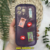 قاب گوشی iPhone 13 Pro Max آیفون طرح ژله ای شفاف بالشتی سه بعدی عروسکی محافظ لنز دار بنفش کد 824