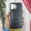 قاب گوشی iPhone 15 Pro Max آیفون مدل PVD اورجینال ضد خش پشت گلس شیشه ای تیتان Titan مگ سیف محافظ لنز دار خاکستری کد 163