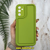 قاب گوشی Galaxy A14 سامسونگ طرح سیلیکونی Solid جدید محافظ لنزدار سبز فسفری کد 1019