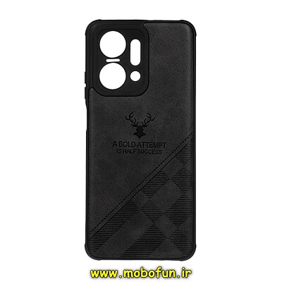 قاب گوشی Honor X7A آنر طرح ژله ای چرمی ساده گوزنی مشکی کد 84