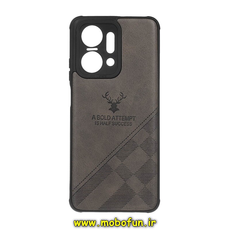 قاب گوشی Honor X7A آنر طرح ژله ای چرمی ساده گوزنی طوسی کد 88