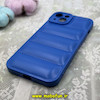 قاب گوشی iPhone 13 آیفون سیلیکون ژله ای  پافر PC زیر بسته محافظ لنز دار آبی کد 837