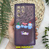 قاب گوشی Galaxy S22 Ultra سامسونگ طرح ژله ای شفاف بالشتی سه بعدی عروسکی محافظ لنز دار بنفش تیره کد 487