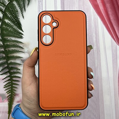 قاب گوشی Galaxy S23 FE سامسونگ اورجینال چرمی Leather Case لدر کیس Q Series نارنجی کد 308