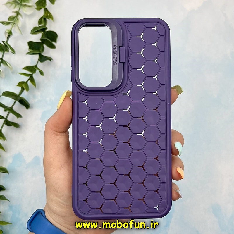 قاب گوشی Galaxy S23 FE سامسونگ سیلیکونی ژله ای استندشو کندو CASE PRO TOP بنفش کد 313