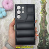 قاب گوشی Galaxy S24 Ultra سامسونگ سیلیکون ژله ای  پافر PC زیر بسته محافظ لنز دار مشکی کد 224